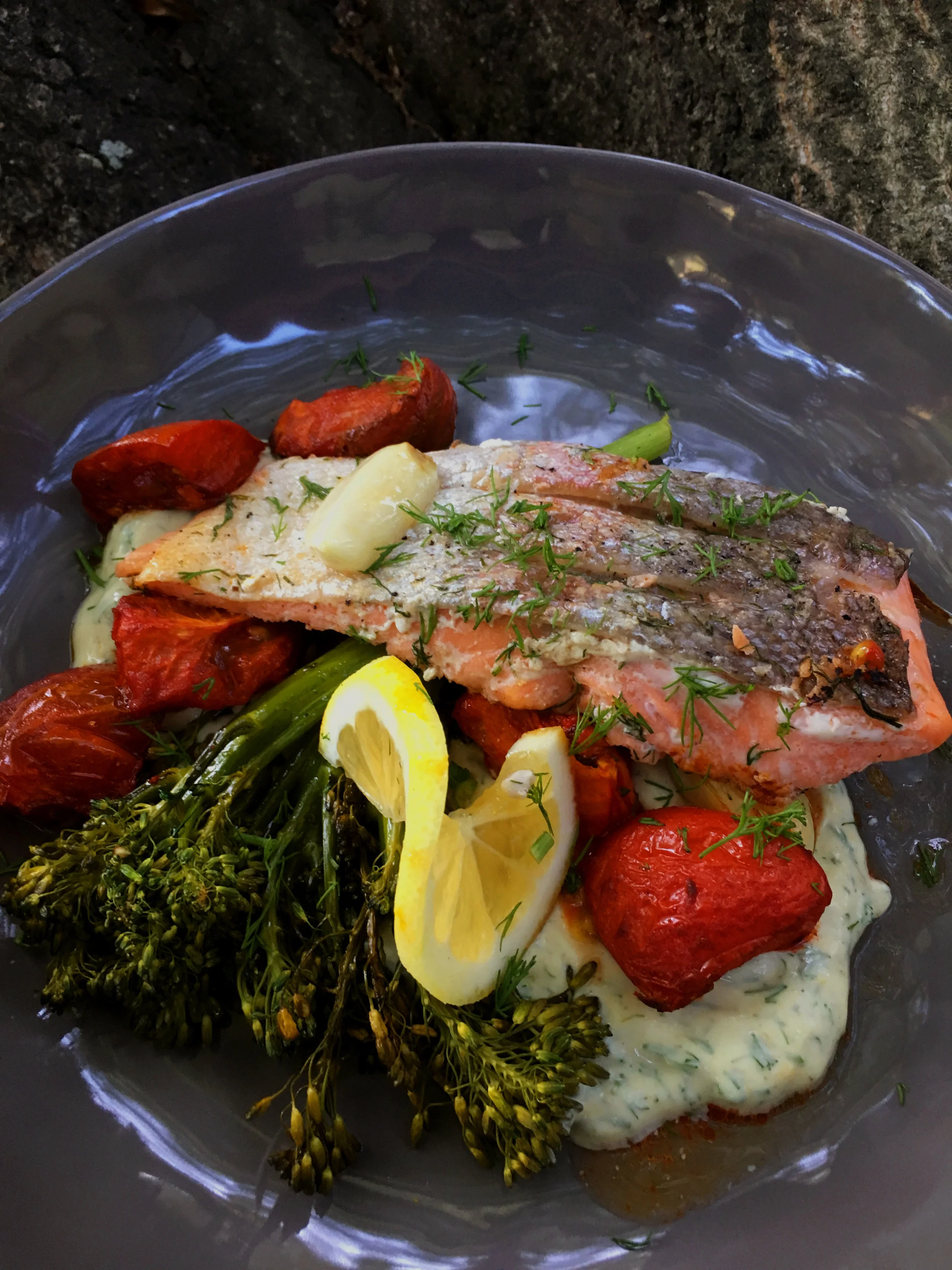 Salmon Over Tomato Confit