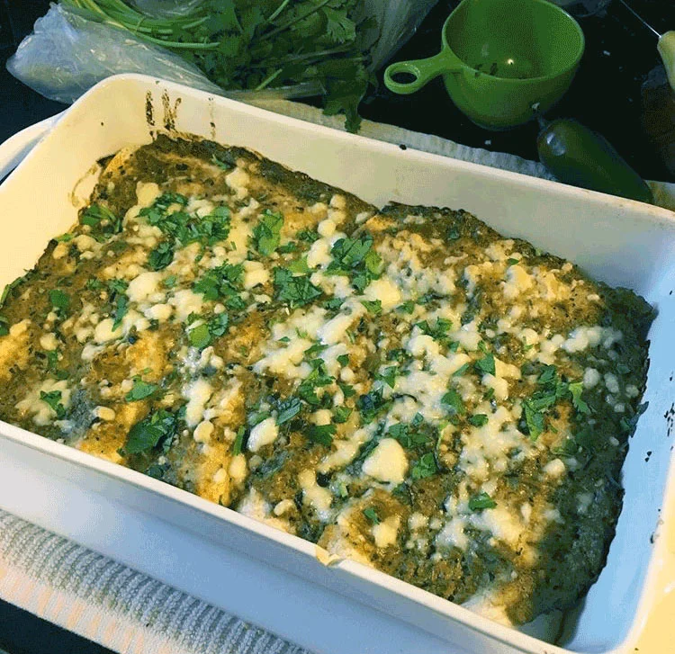 Green Chile Chicken Enchiladas