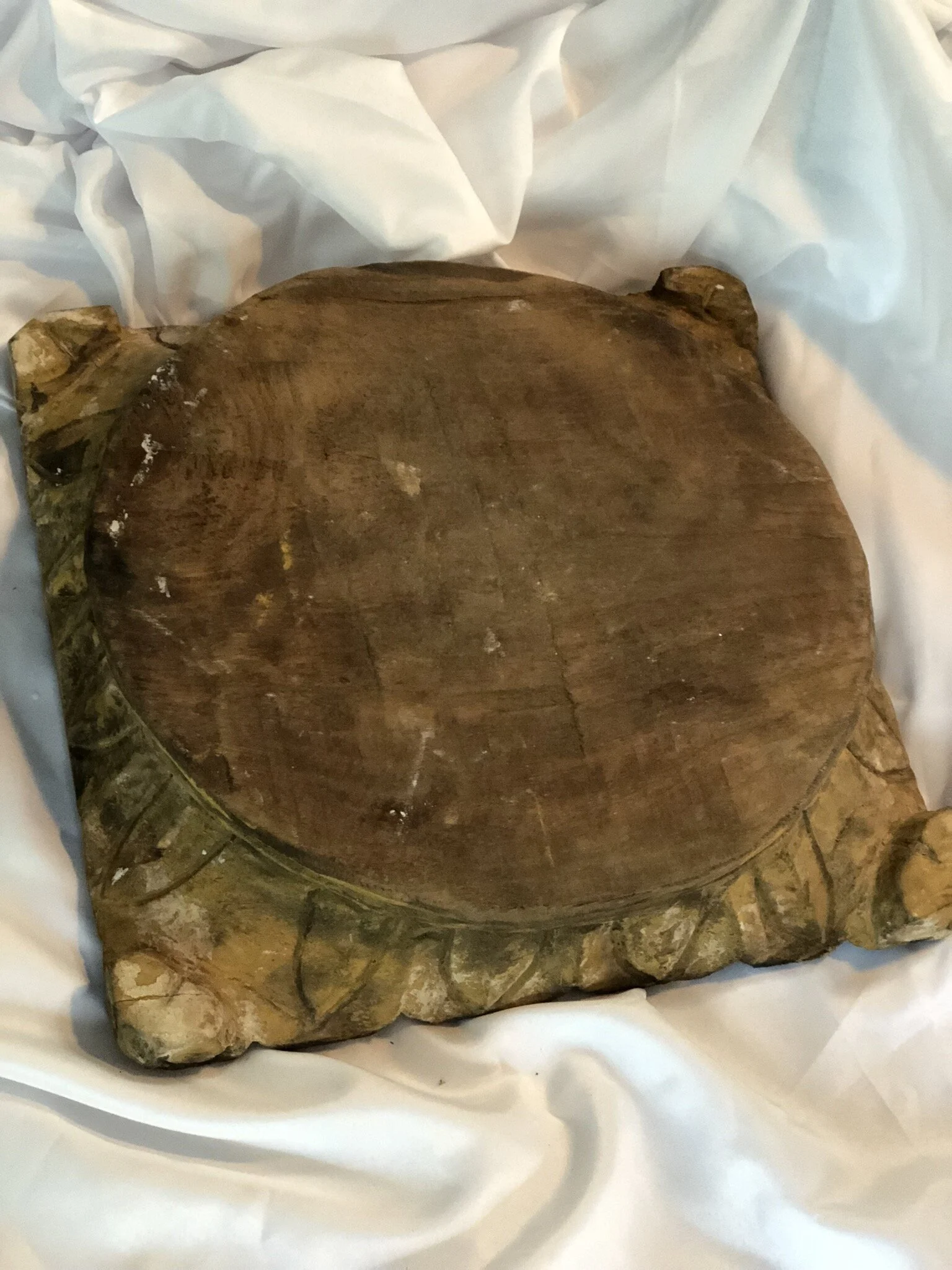 Carved Wooden Cake Pedestal 