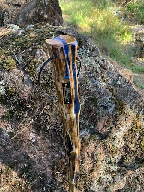 53'' Northern Lights walking staff with inlaid epoxy
