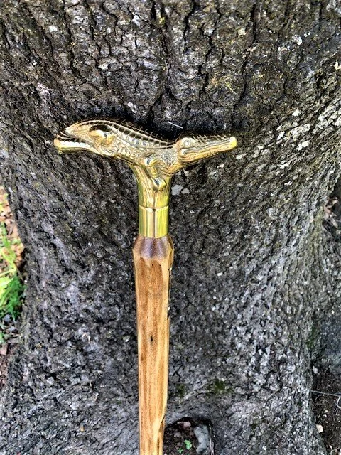 38'' Boss Hog walking cane with brass alligator handle