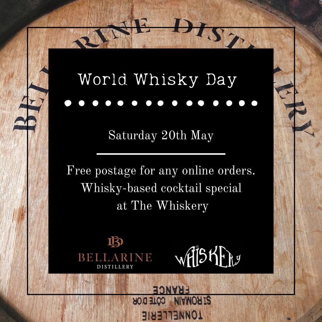 Saturday 20th May is World Whisky Day! ✨ To celebrate, we&rsquo;ve got free postage for any online orders made that day, and we&rsquo;ll have a whisky cocktail special served at our distillery door. Reminder, we&rsquo;re open later on Saturday nights