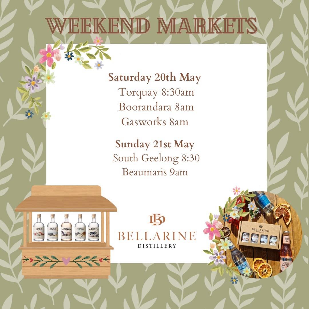 ✨Weekend Markets✨ We&rsquo;ll be at a few places this weekend, so come fill up on all your gin needs! 🐶🦊

#distillery #geelong #thewhiskery #market #gin #farmersmarket #portarlington #communityspirit #teddyandthefox #bellarinedistillery #local #bel