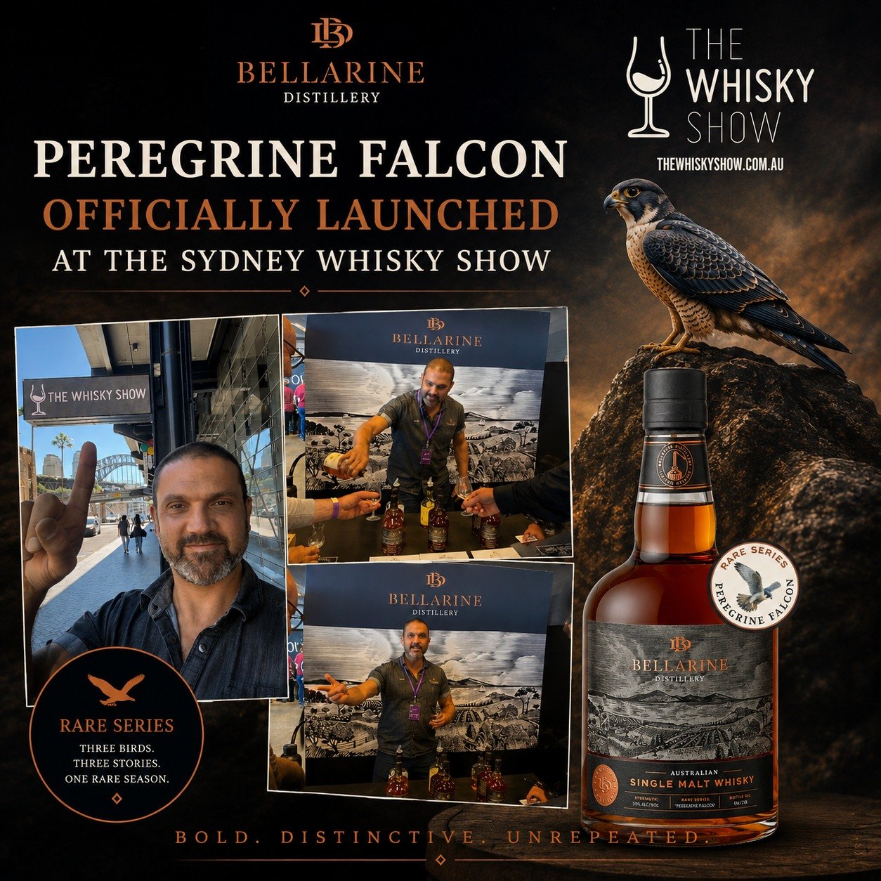 Peregrine Falcon is officially out in the wild. 🦅

Over the weekend, Head Distiller and Co-Owner Craig poured the very first official drams of our newest Rare Series release at The Sydney Whisky Show by The Whisky List, alongside more than 1,000 whi