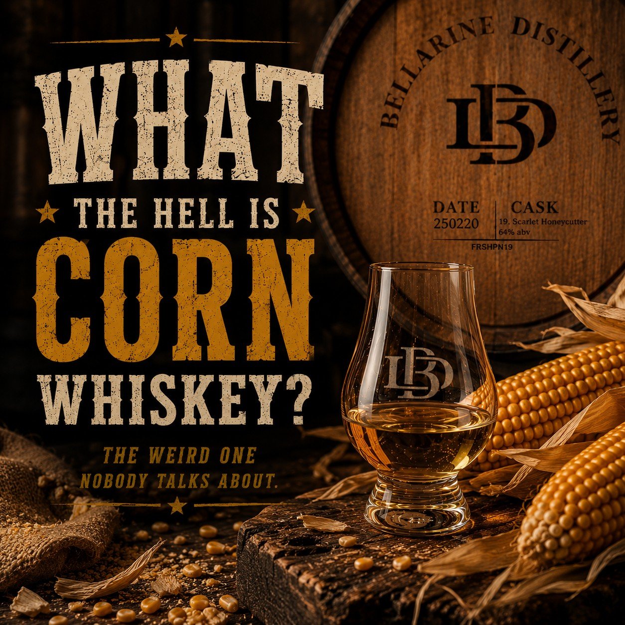 🌽 WHAT THE HELL IS CORN WHISKEY?

Corn whiskey doesn&rsquo;t get talked about nearly enough. 

And honestly&hellip; that&rsquo;s part of the fun.

To legally be called Corn Whiskey, it needs to contain at least 80% corn &mdash; which usually creates