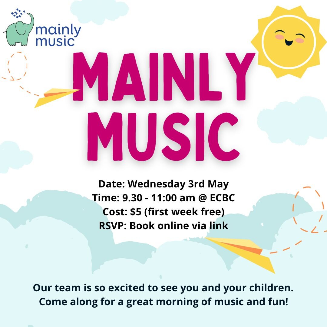 Mainly Music is on tomorrow!
Register here: https://www.trybooking.com/events/eventlist/eventListingURL?aid=122315 
We look forward to seeing you at church!