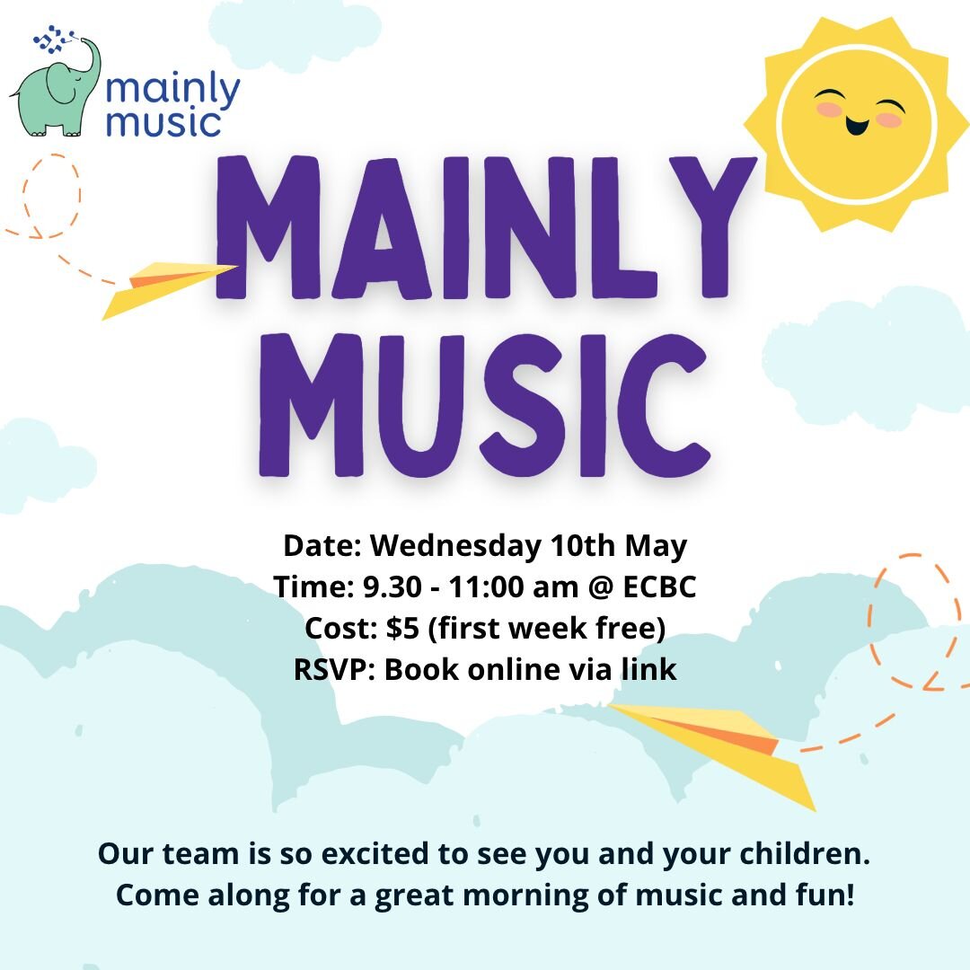 Mainly Music is on tomorrow!
Register here: https://www.trybooking.com/events/eventlist/eventListingURL?aid=122315 
We look forward to seeing you at church!