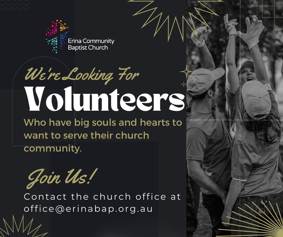 If you are looking for a community that loves to serve one another, ECBC is the place. If you love to serve as well, we would love to chat and see how you can use your gifts in our community! Contact the church office for more info.