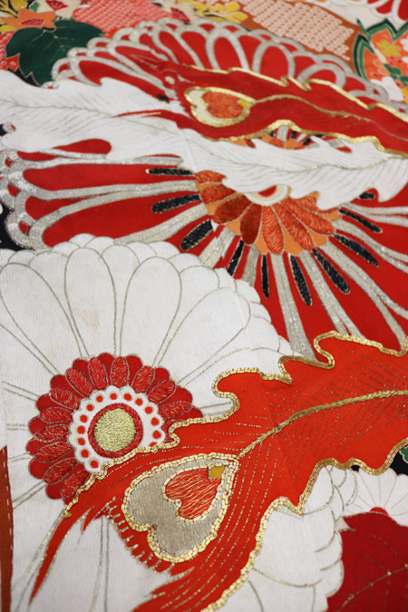 Vintage Silk Furisode Kimono – Phoenix — Yumeya Kimono
