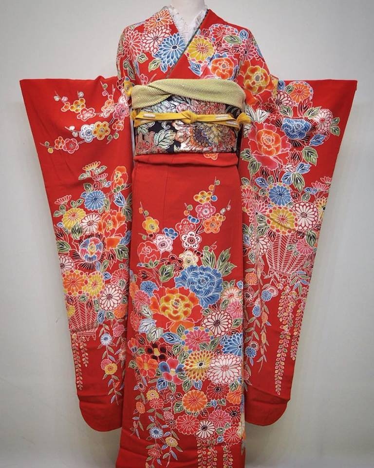 Okinawa Japan Furisode Kimono – Ryukyu — Yumeya Kimono
