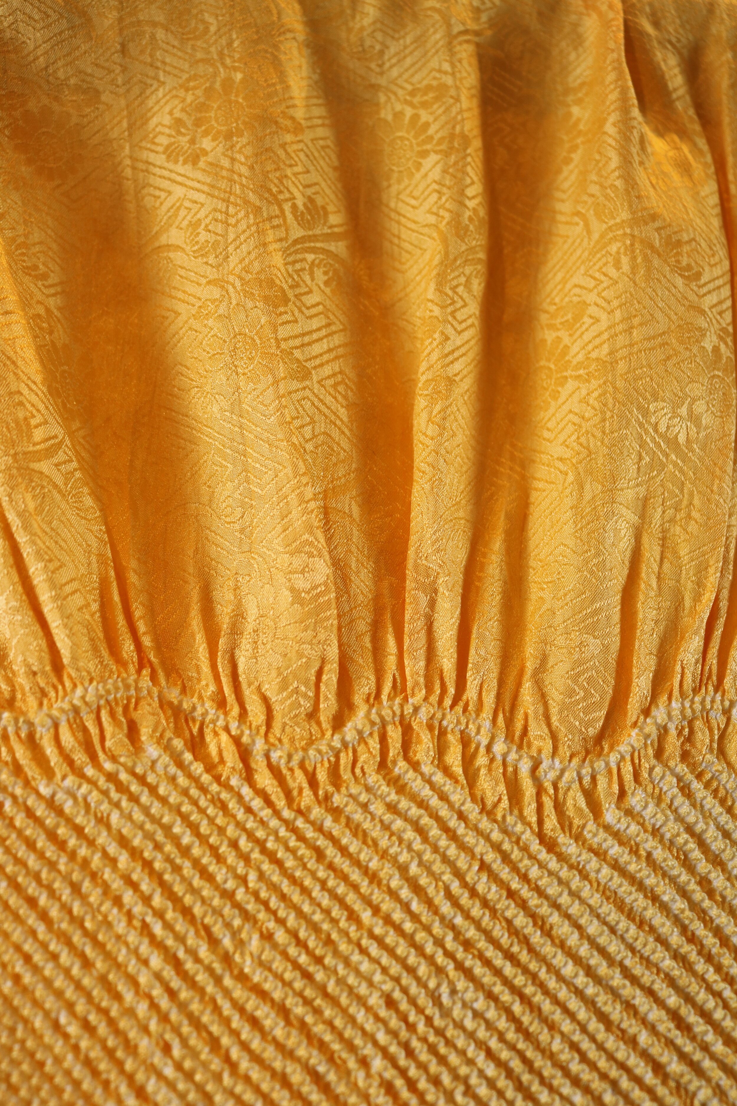 yellow silk sash Vintage yellow Silk sash Kimono scarf Vintage Japanese Silk Obiage  Yellow Silk scarf yellow silk scarf shawl