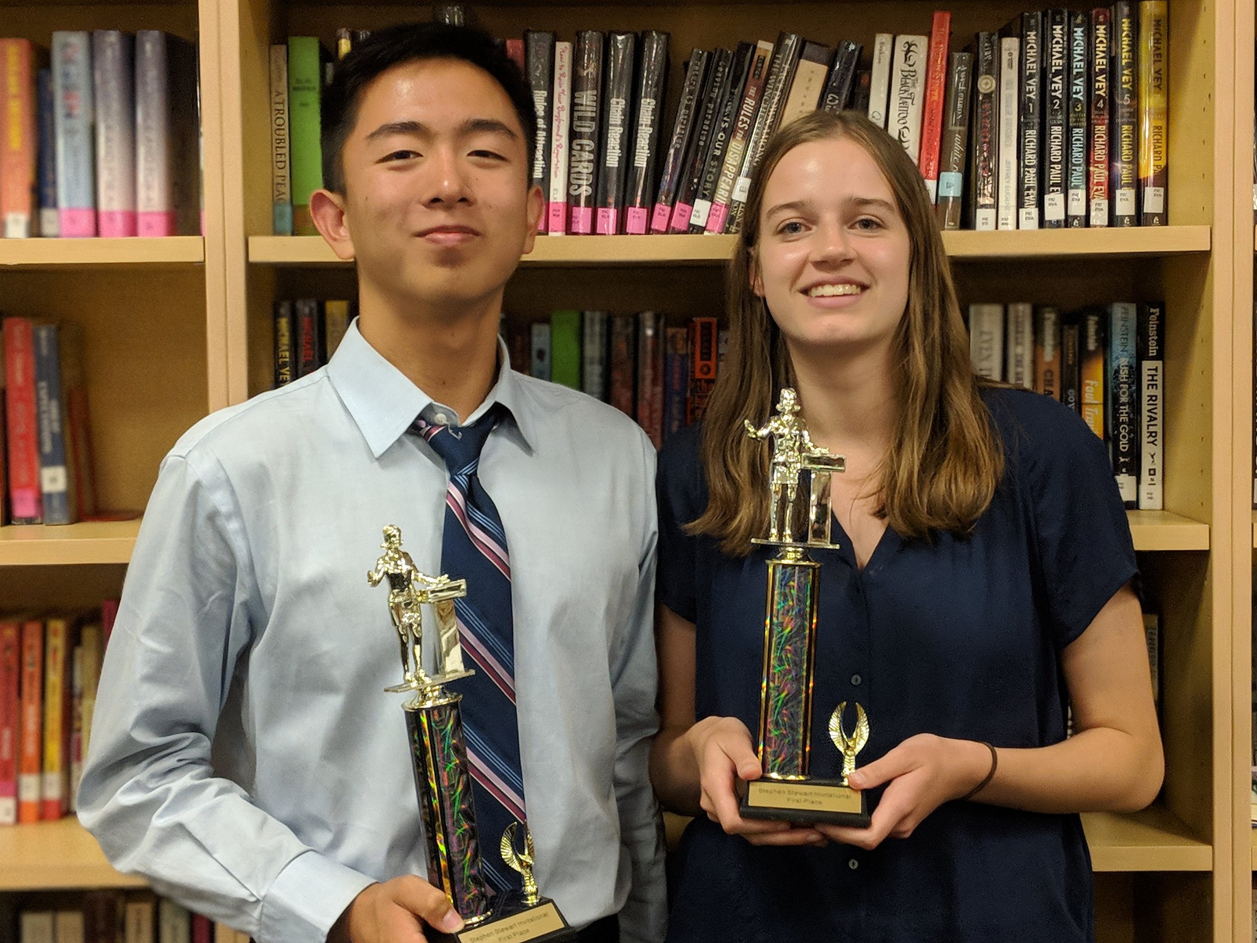 Ryan Lee (left) and Sophie Stankus (right) after winning the tournament.