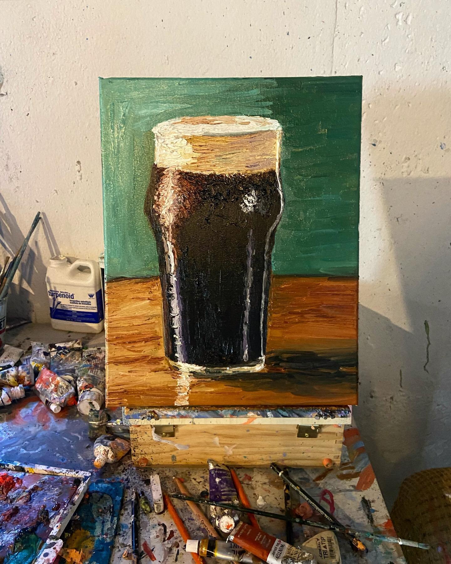A quick pint of Guinness inspired by a family trip to Ireland. 11x16 oil on canvas. #oilpainting #guinnessbeer #guinness #beerpainting #art #oiloncanvas