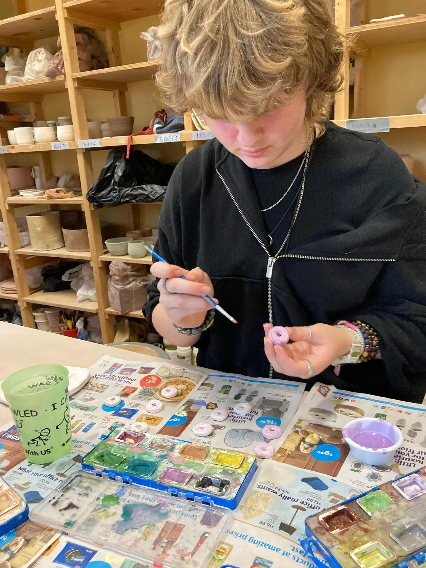 Sudbury students are encouraged to share their interests with our school community, initiate classes if they choose to, and ask for help in planning and budgeting for ongoing workshops! This school year, students voted to continue taking ceramics cla