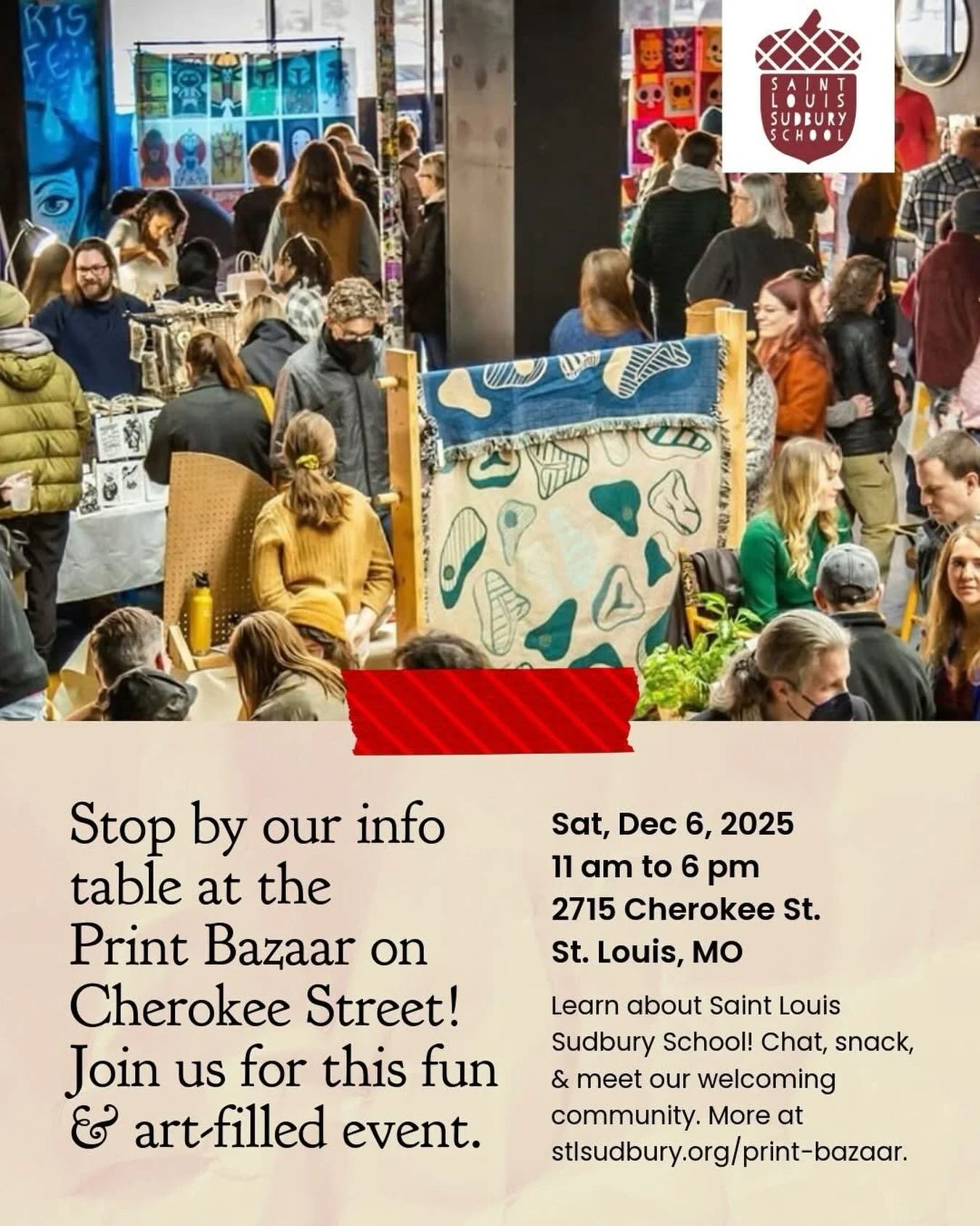 1️⃣ week away! Don&rsquo;t miss this amazing event that is happening in our neighborhood! The Print Bazaar on Cherokee Street on Sat, Dec 6, is one of the largest print sales in the Midwest, showcasing local and regional artists whose work includes w