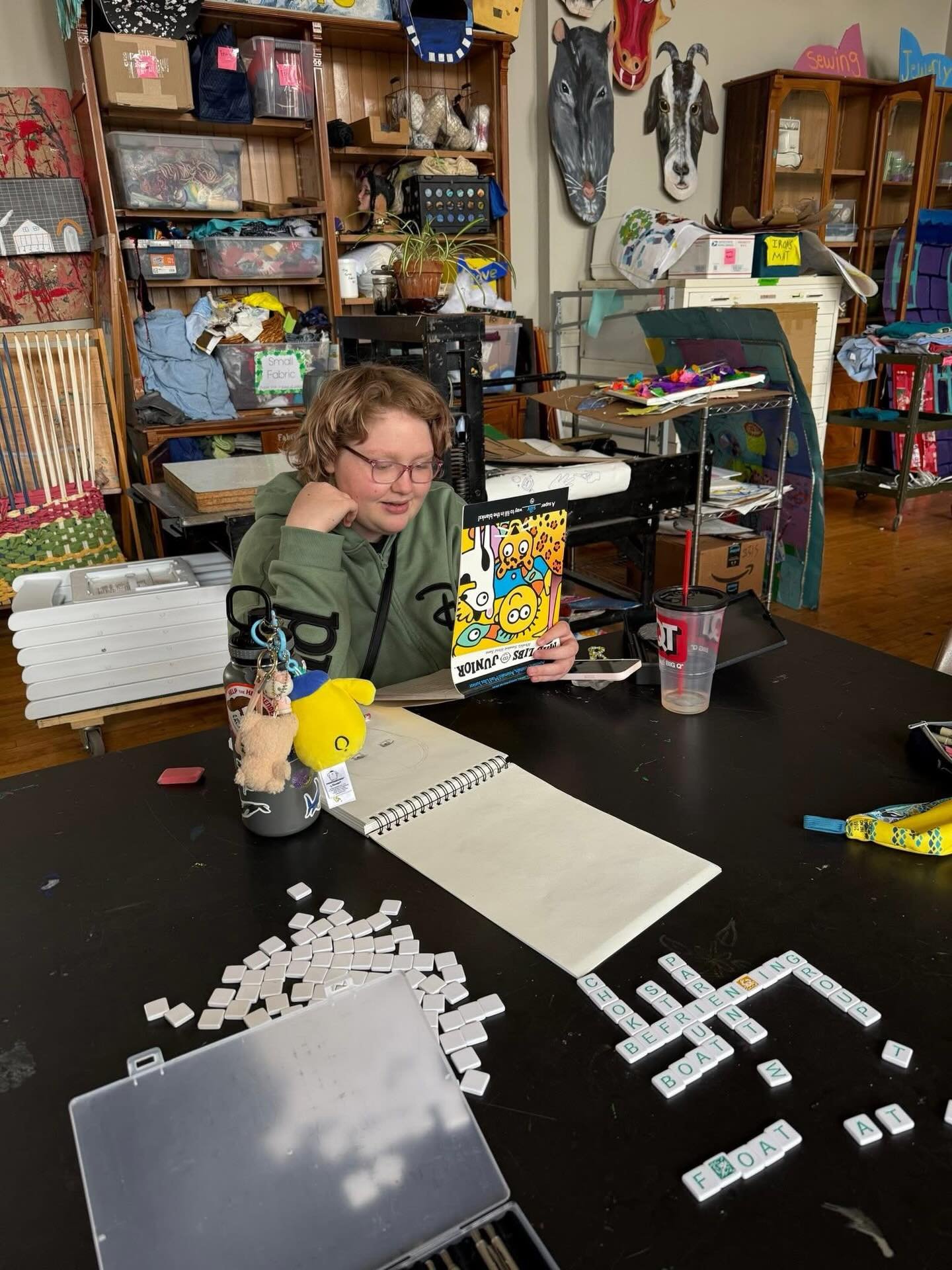 Mad Libs and age mixing at play! Sudbury students, staff, and volunteers have been having fun thinking of words; practicing writing, spelling, and reading; and learning about storytelling, humor, and engaging with others. One student drew pictures of