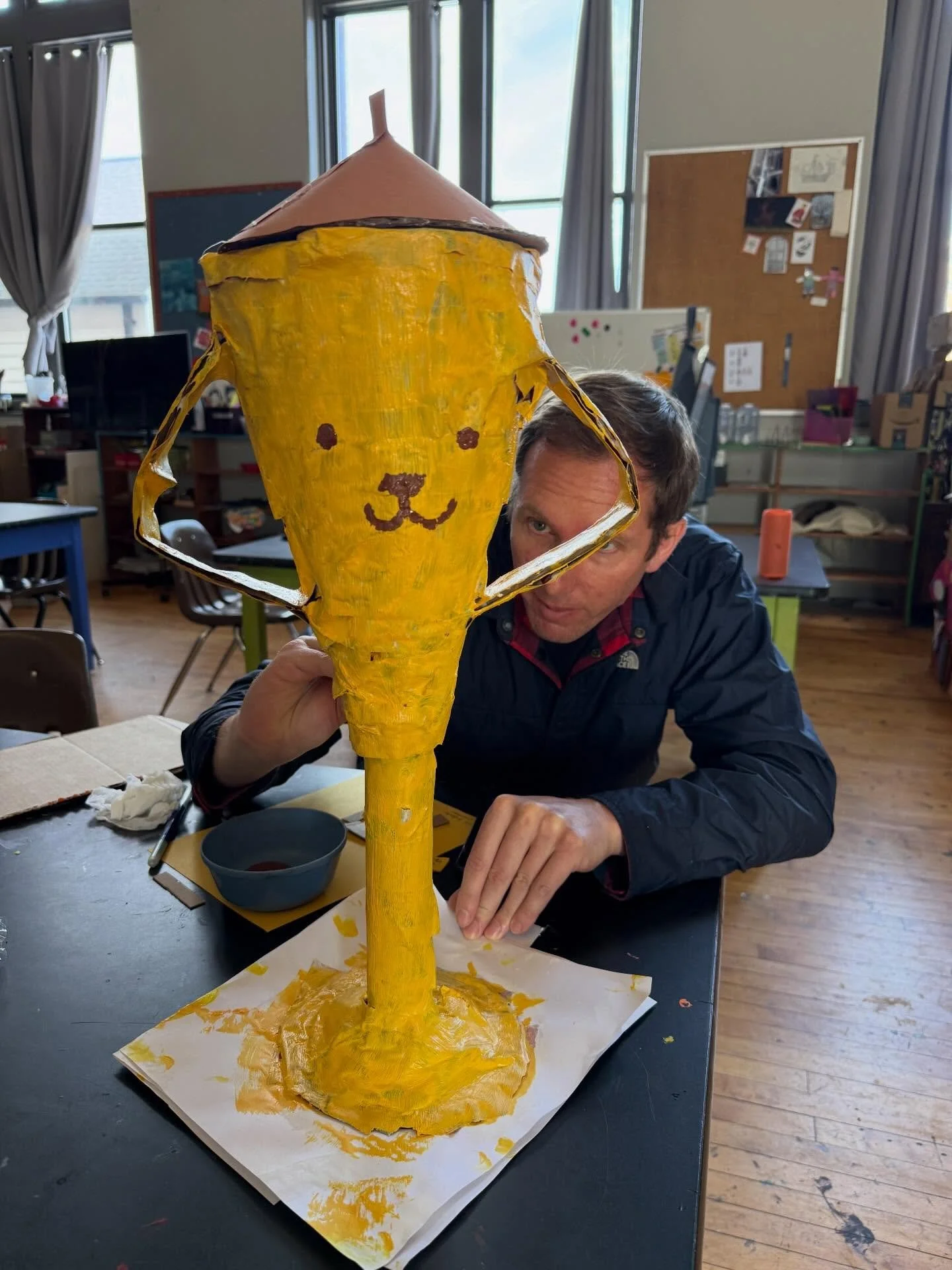 One of our Sudbury volunteers was busy helping us get ready for Sudbury Trivia Night! This is a paper m&acirc;che trophy for the winning team! 🎉 We also have an enormous gift basket in the works for first place featuring amazing items from South Cit