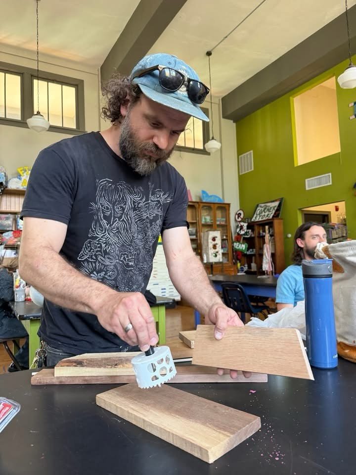We made a yo-yo! 🎉 Sudbury staff member, Bobby, brought in several yo-yos for students to play with and they were a big hit! That led to exploring making a yo-yo out of wood with parent volunteer, Tony. This process involved watching videos on how t