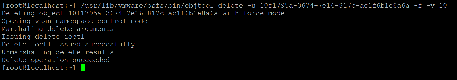 Deleting inaccessible objects from the node