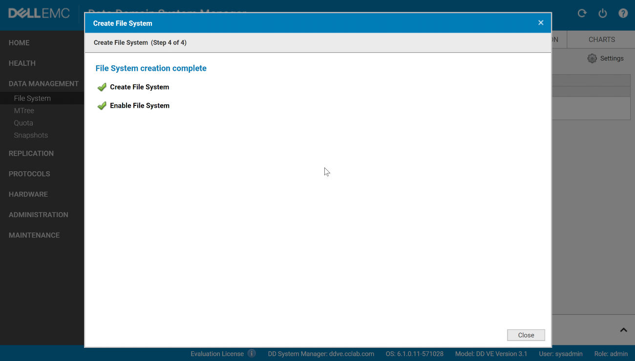 Happy days... Created the file system successfully