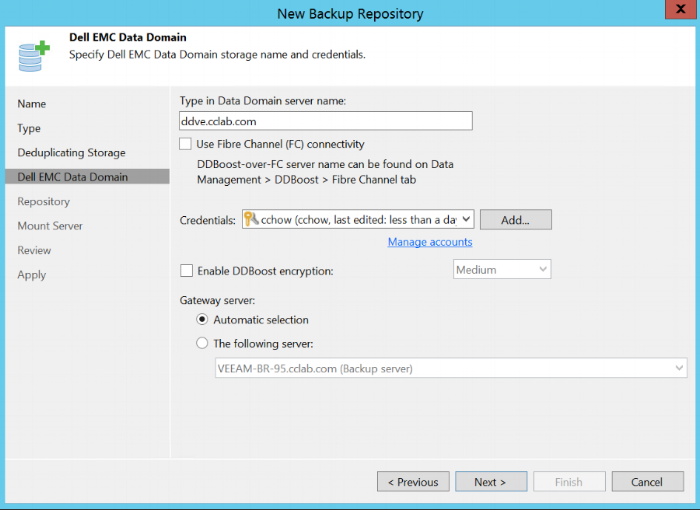 Make sure DNS is all working before filling up the FQDN & punch in credentals