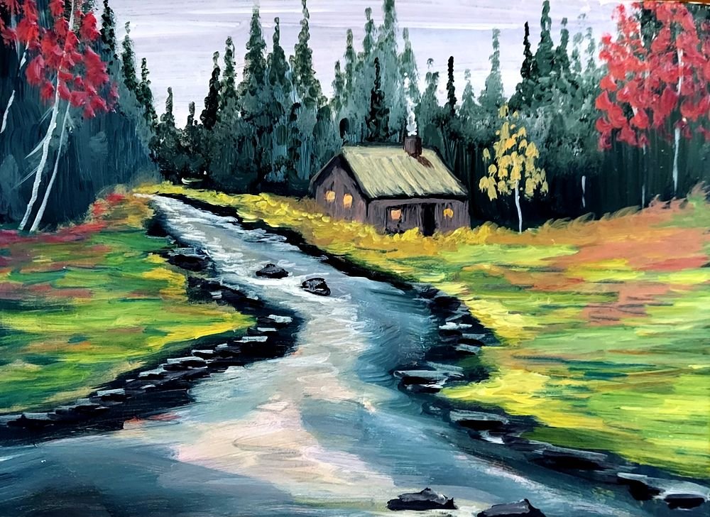 North Woods Cabin Impressionism 11/4/26 *Event by Stir up the Paint NH*
