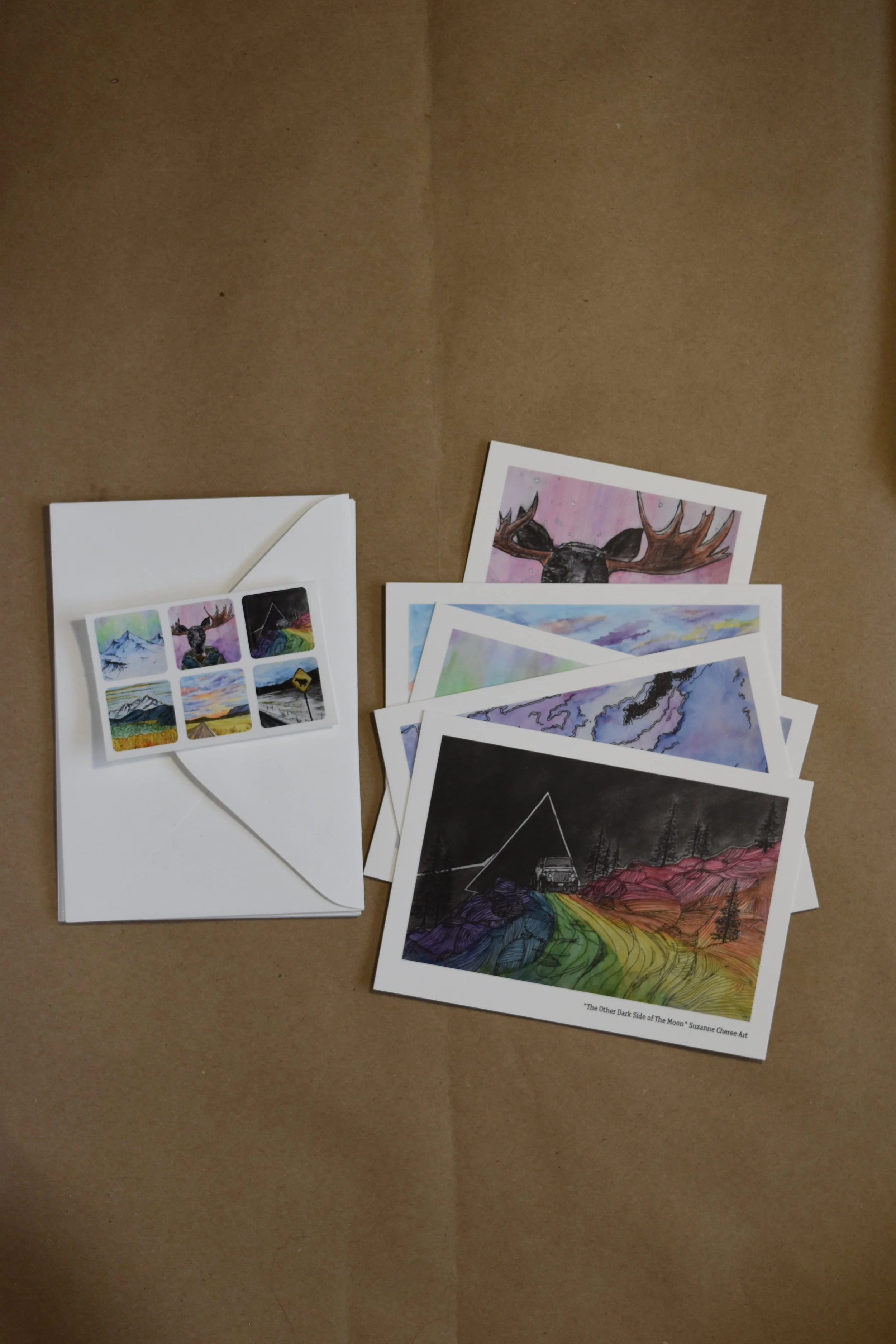 Postcard Pack: Landscapes, Moose, Jeep