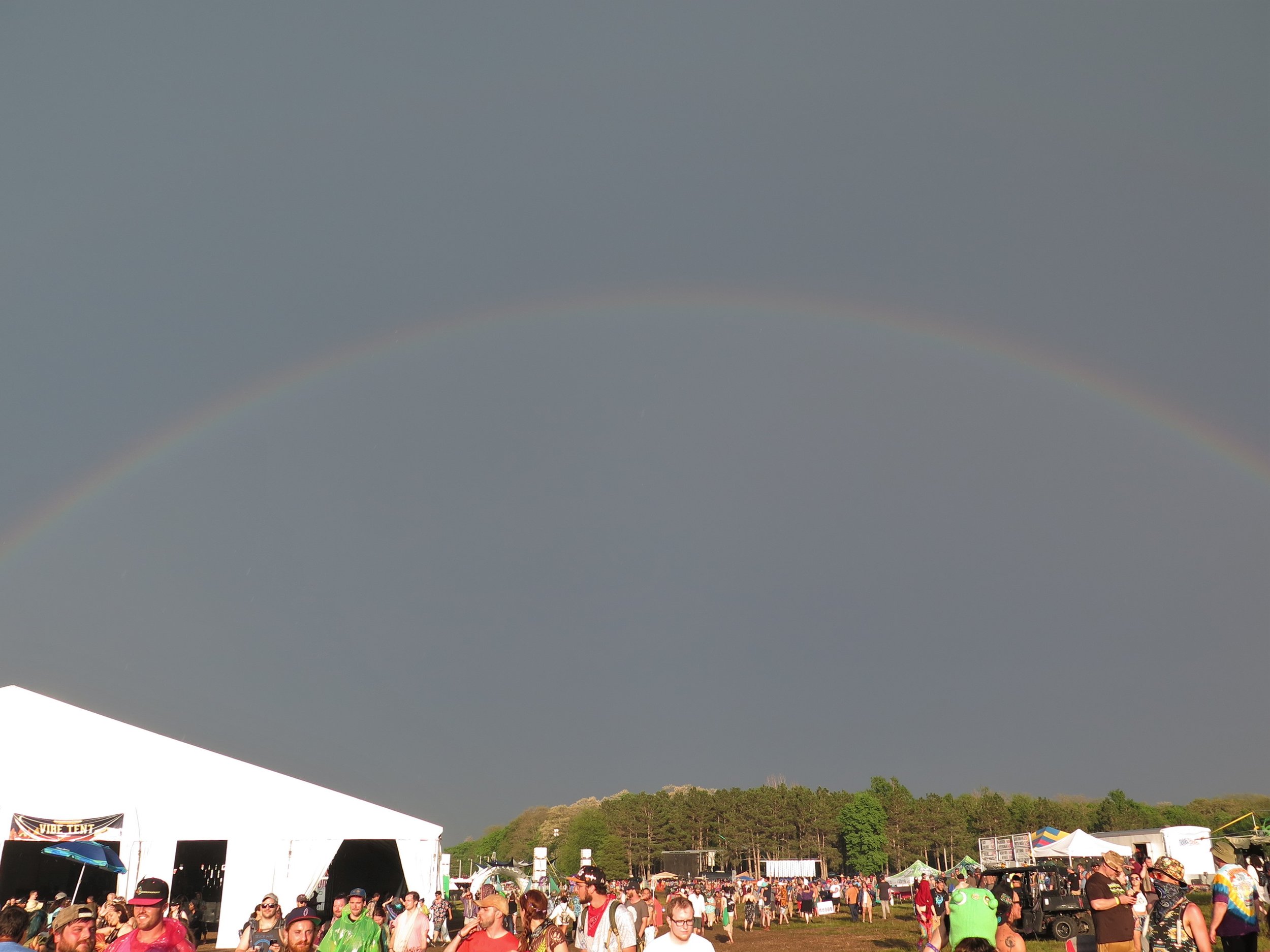 Rainbow over the Vibe Tent and Camping Stage