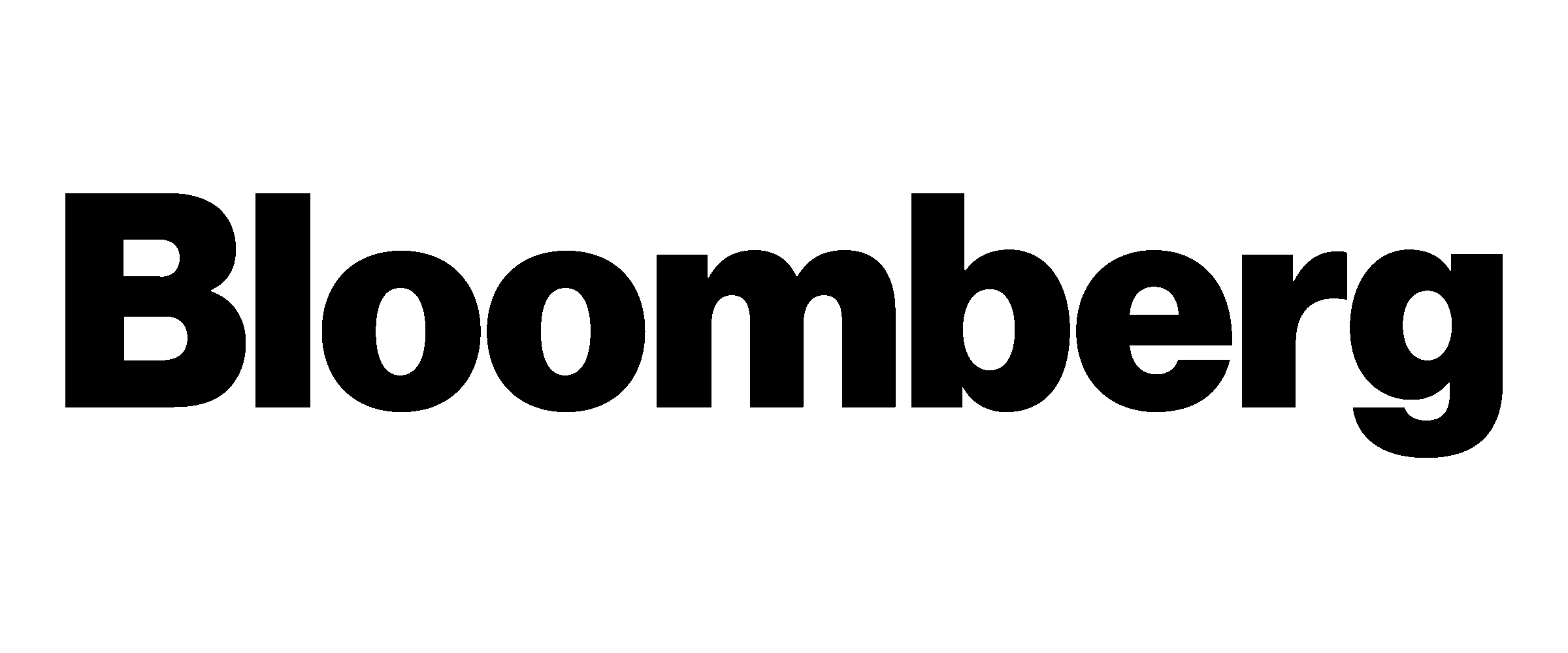 Black Bloomberg logo on a dark green background
