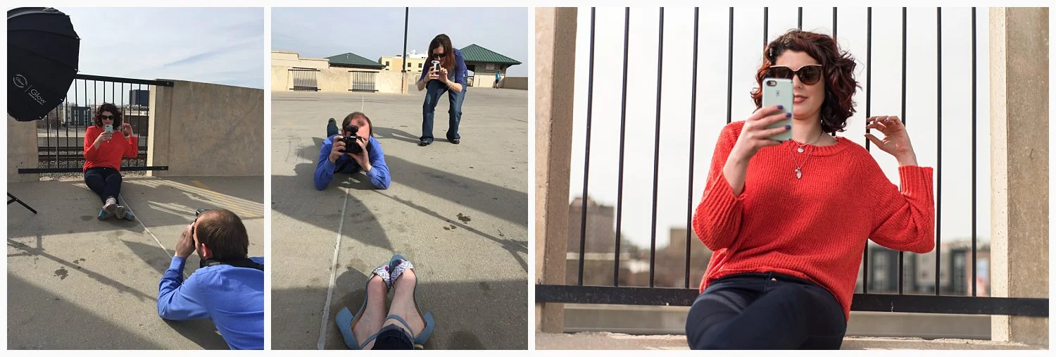 Since I was taking a picture of Brad taking a picture of Shie, she decided to complete the trifecta. Ha! Love this sequence. 