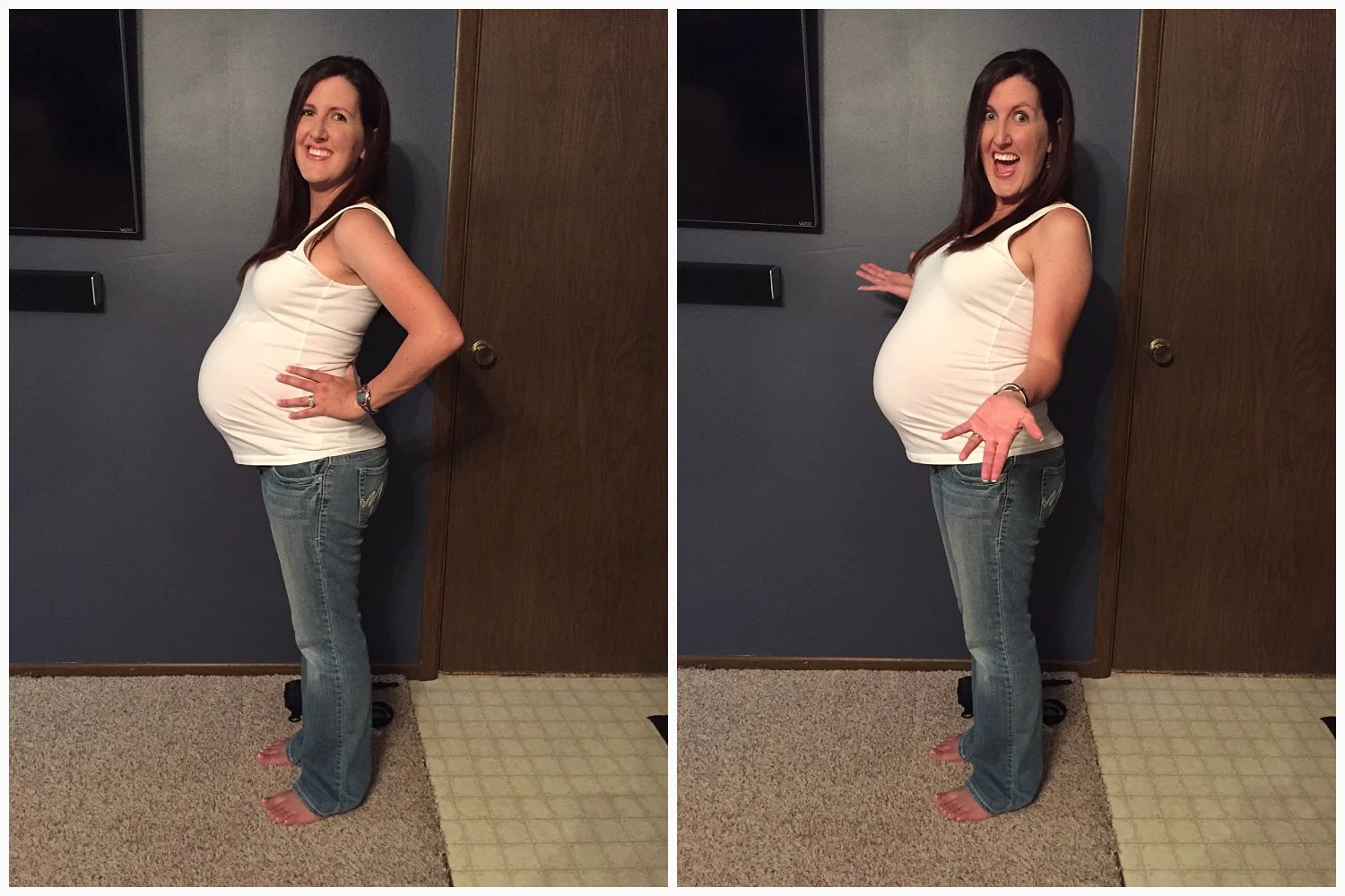 The last pictures we took Sunday morning before leaving the house to begin our trip up to Kansas City. 36 weeks pregnant. 