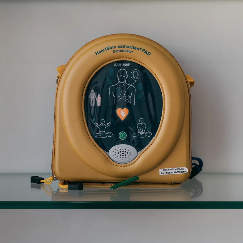 In-clinic life-saving defibrillator