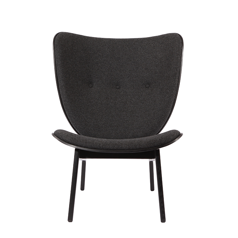 Elephant Chair, Black - Wool - Coal Grey, Front.png