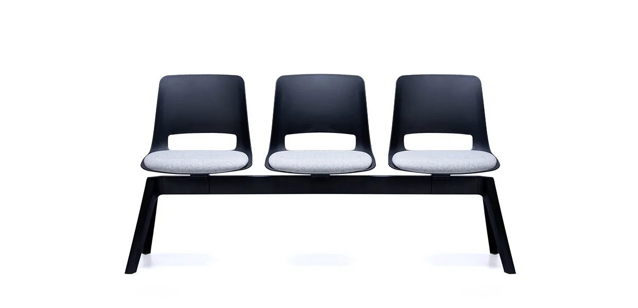 Unica 2/3/4/5 beam seating - upholstered seat