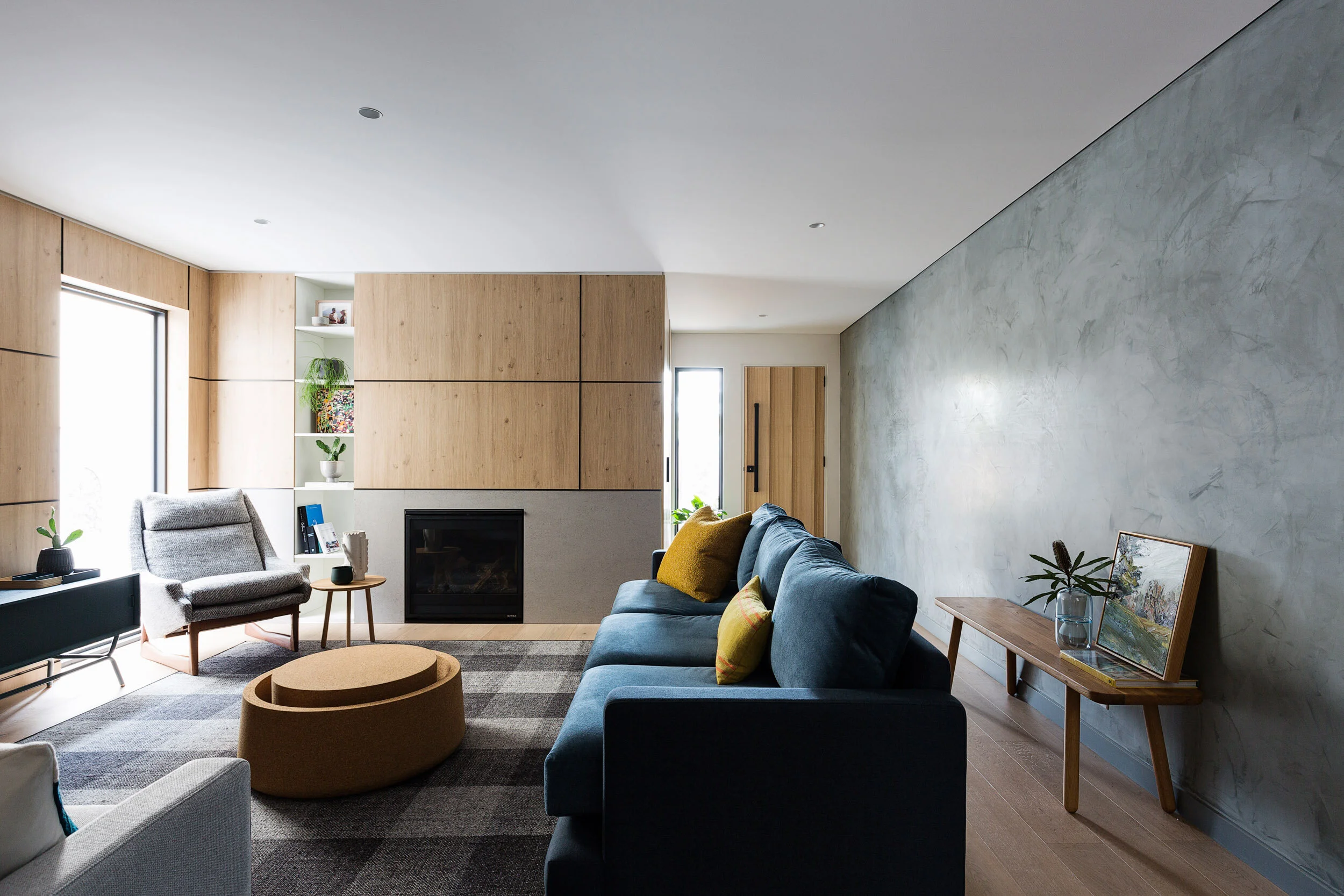 Modus Arne Coffee table in 95% recycled cork + ANOTHER COUNTRY Bench seat in Solid Oak with Oiled finish