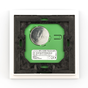The NFC Code Touch Air can be powered either through the means of a 3V 2450 Lithium Cell battery or by a constant signal of 24 volts.