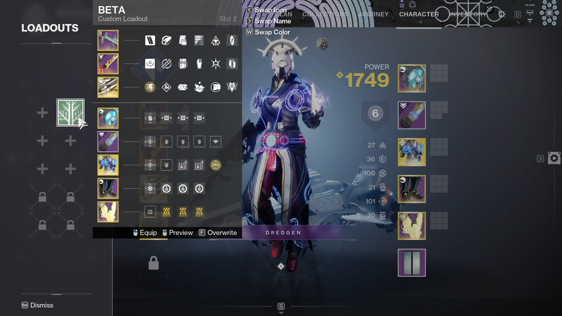 We built a custom tooltip for the loadouts, which didn’t show everything, but a compressed preview.
