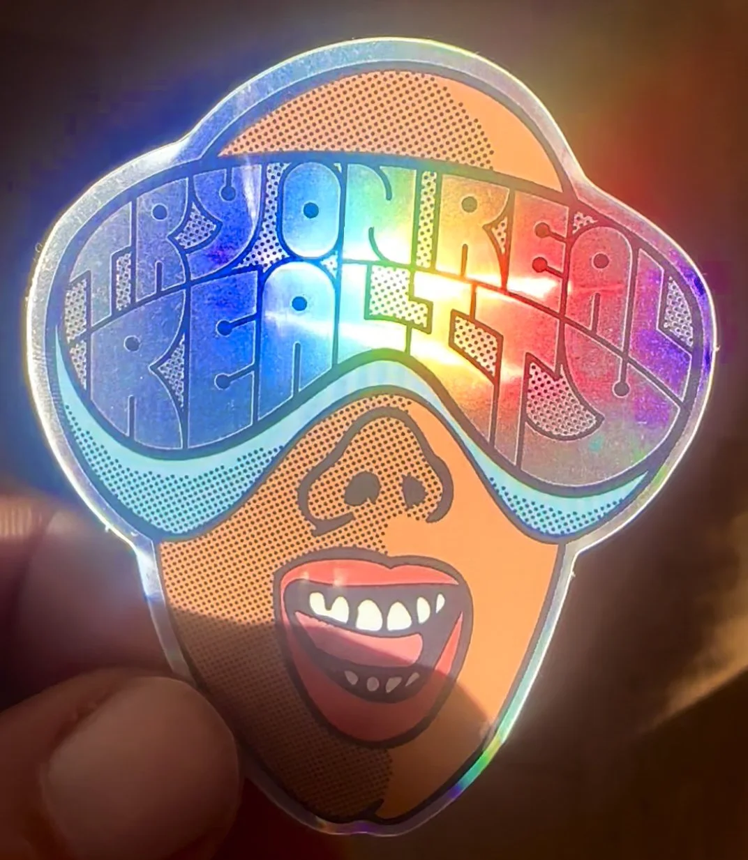 Holographic sticker w highlights