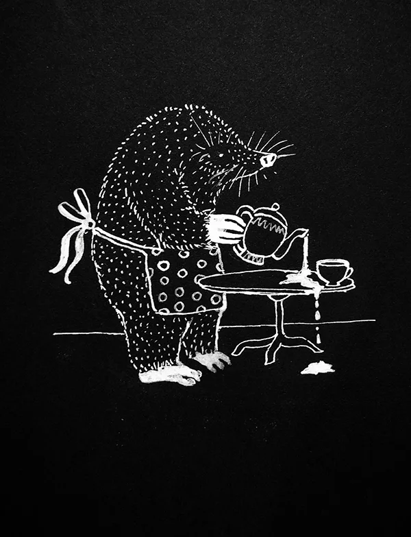 Blind Mole Pen and Ink Drawing