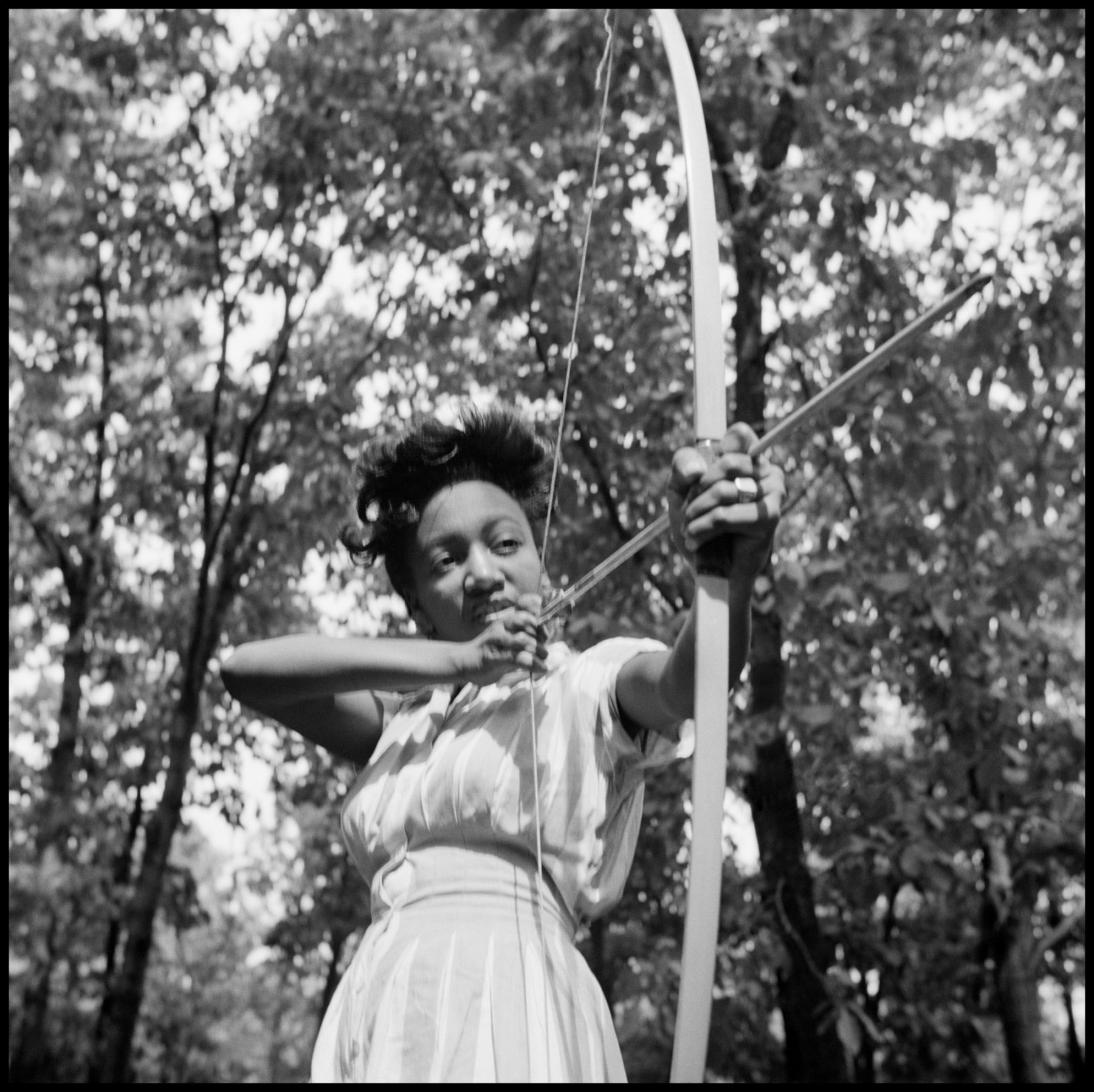 Loretta Gyles Practicing Archery, Bear Mountain, New York, 1943.jpeg