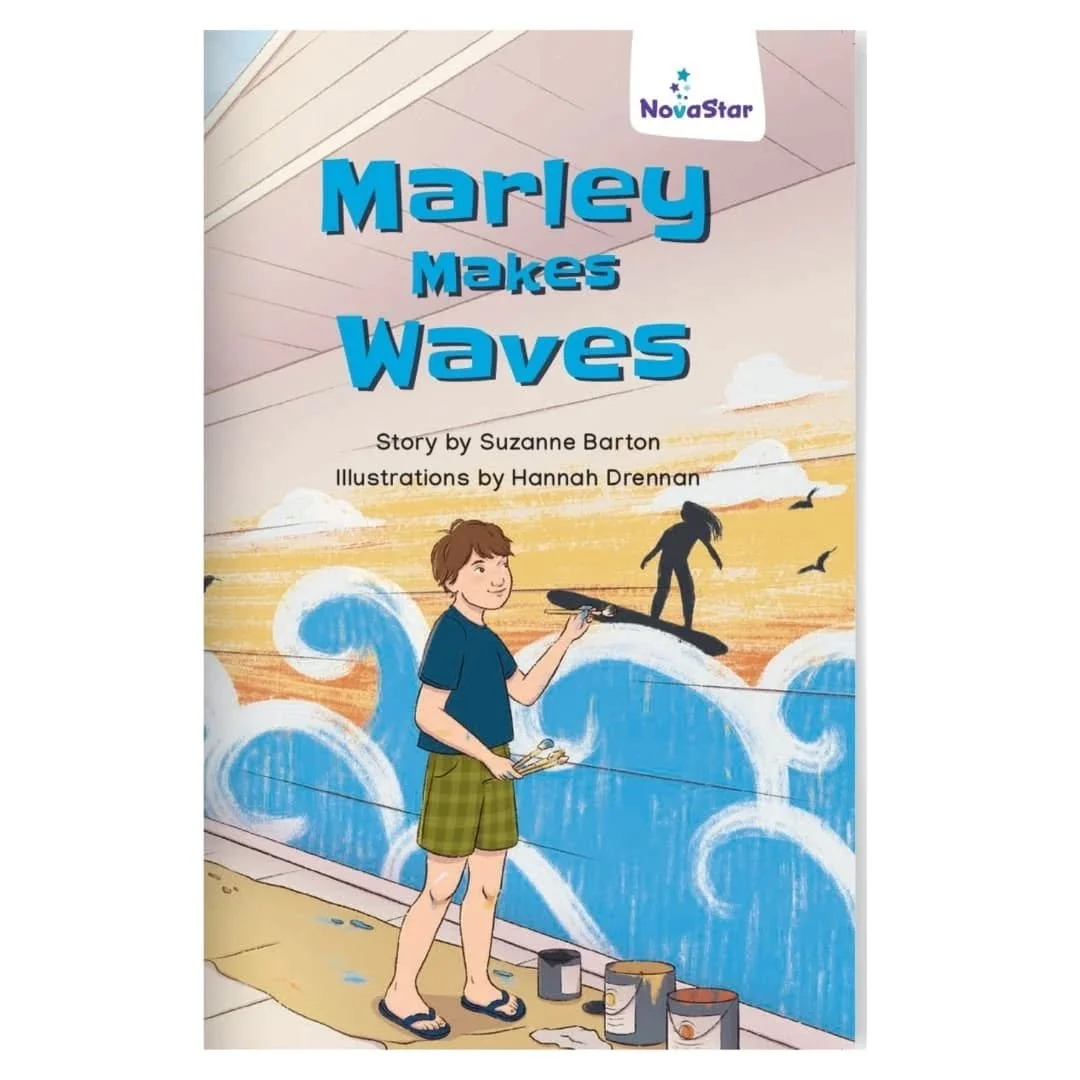 Introducing... Marley Makes Waves, a Novastar novel for little grommets! 🏄🌊

Marley loves spending summer holidays by the sea at Barnacle Bay with his dad. But this year everything is different. Can Marley find belonging with his new stepfamily, wi