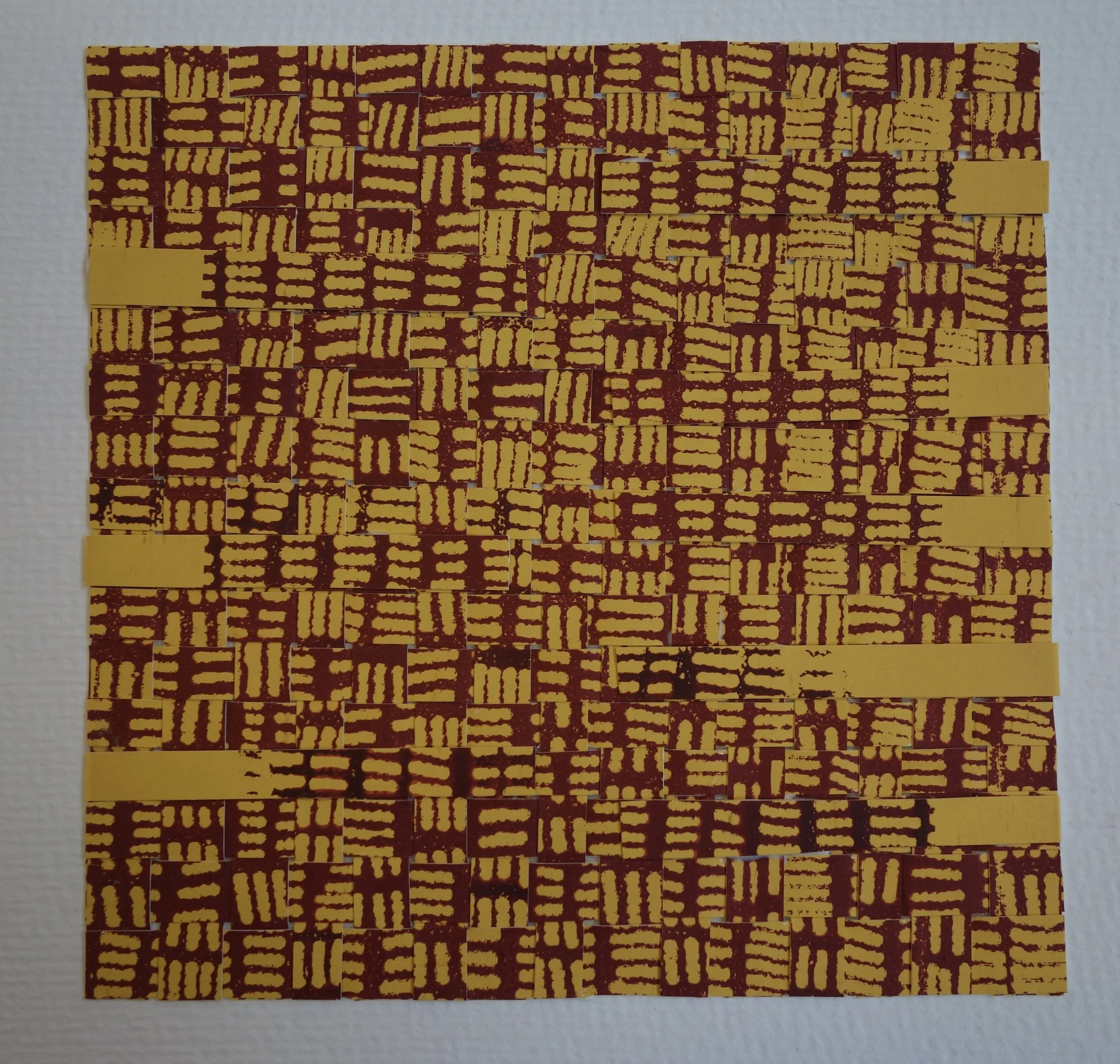 gul sammenvevning  15x15cm