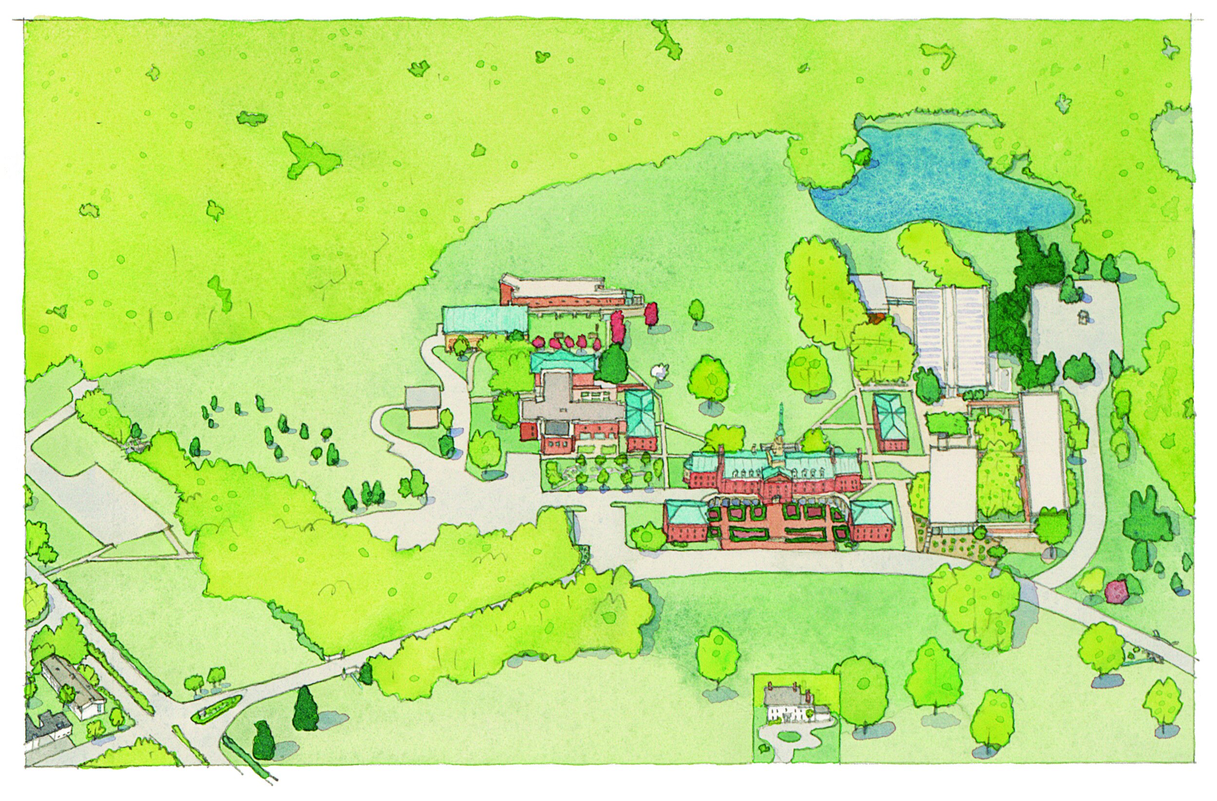 Princeton University Center for Integral Studies - aerial illustration