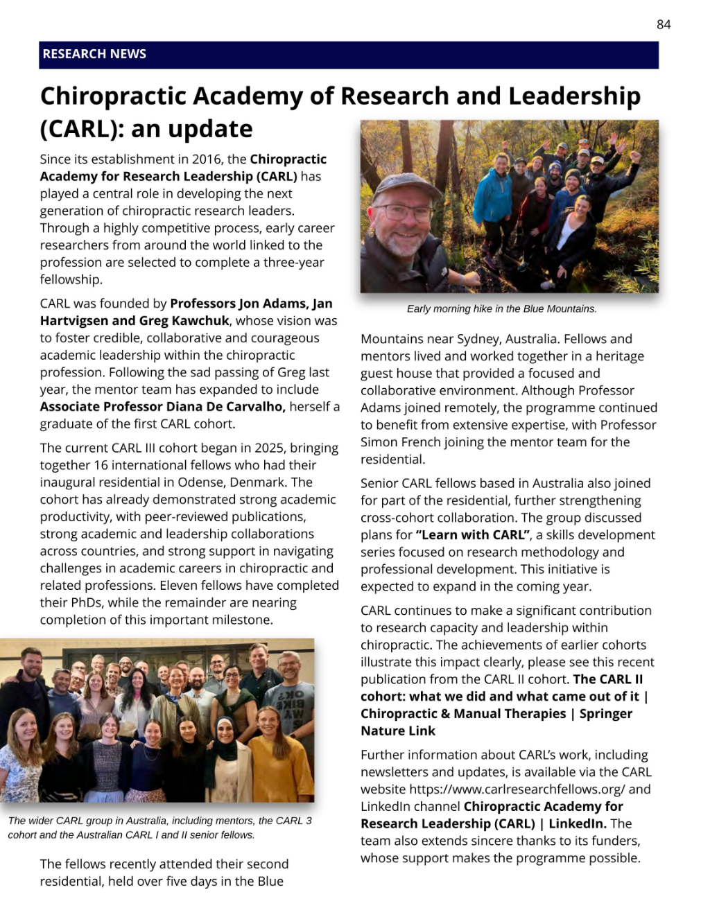 CARL in Australia featured in the WFC QWR, July 2026