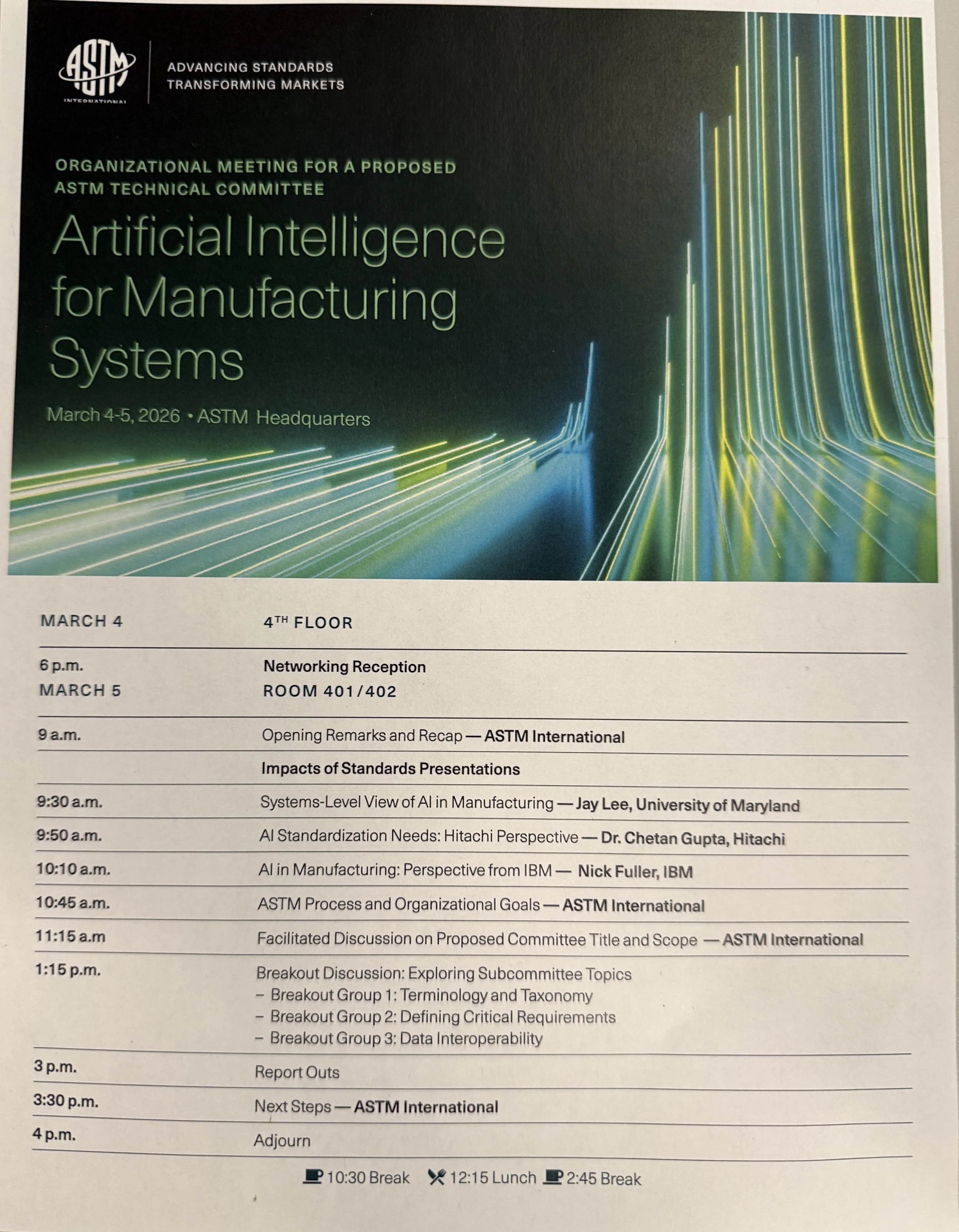 Prof. Jay Lee gave an inverted presentation at ASTM on March 5, 2026.