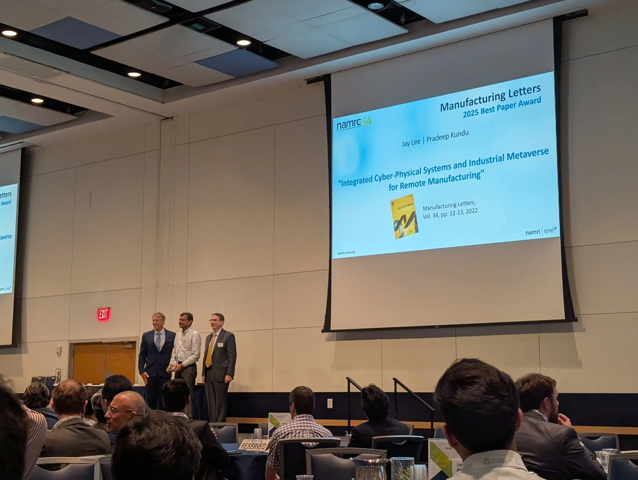 Prof. Jay Lee Receives 2025 NAMRC Best Paper Award for Manufacturing Letters Publication