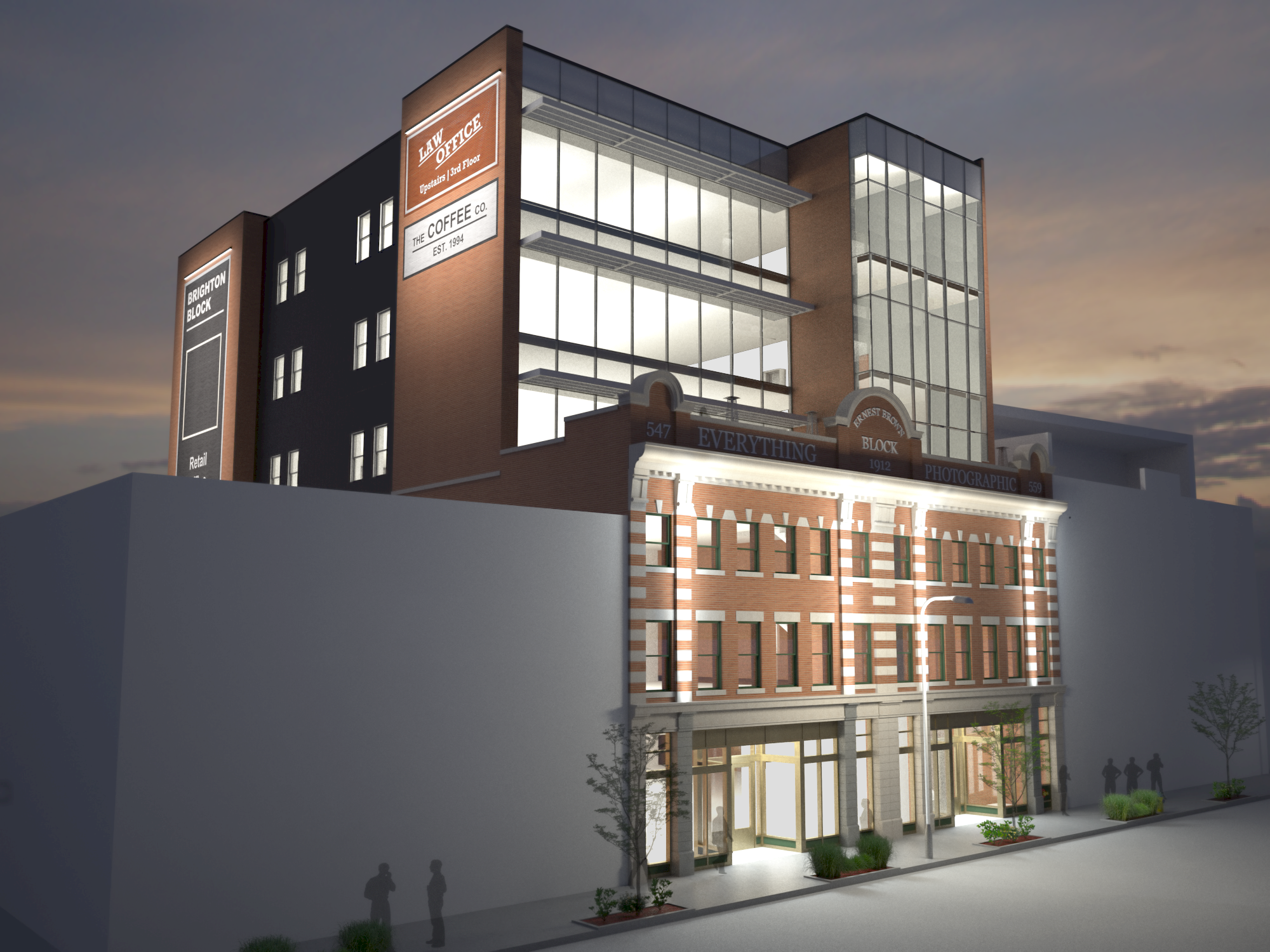 Rendering of the finished redevelopment, image courtesy of Primavera Development Group.