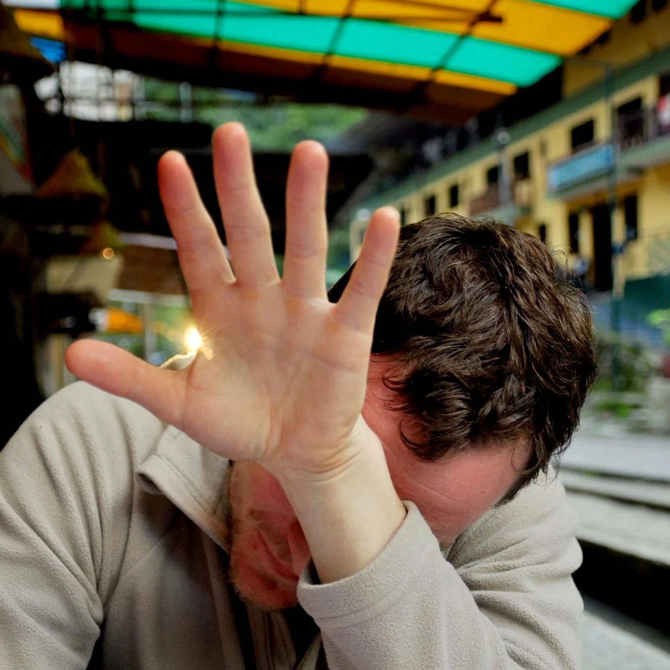Husby in Aguas Calientes, Peru after we hiked the Inca trail in 2012. He wanted me to mention that he does normally wash his hair when plumbing is available.