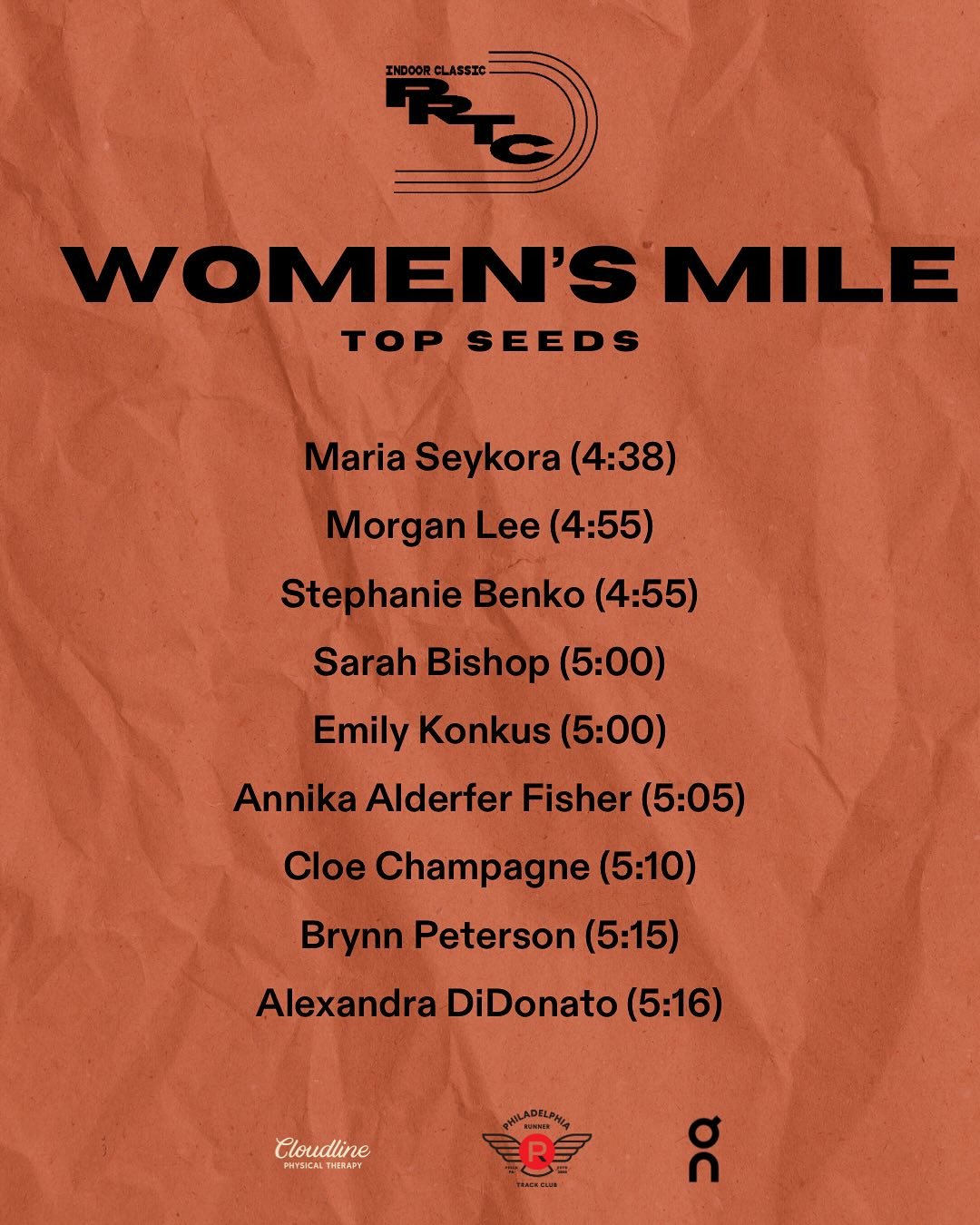 Our top women&rsquo;s seeds are coming in hot 🔥

Put your name on the list at the link in bio. 

#indoortrack #trackisback #racingszn #elitewomen #fastwomen