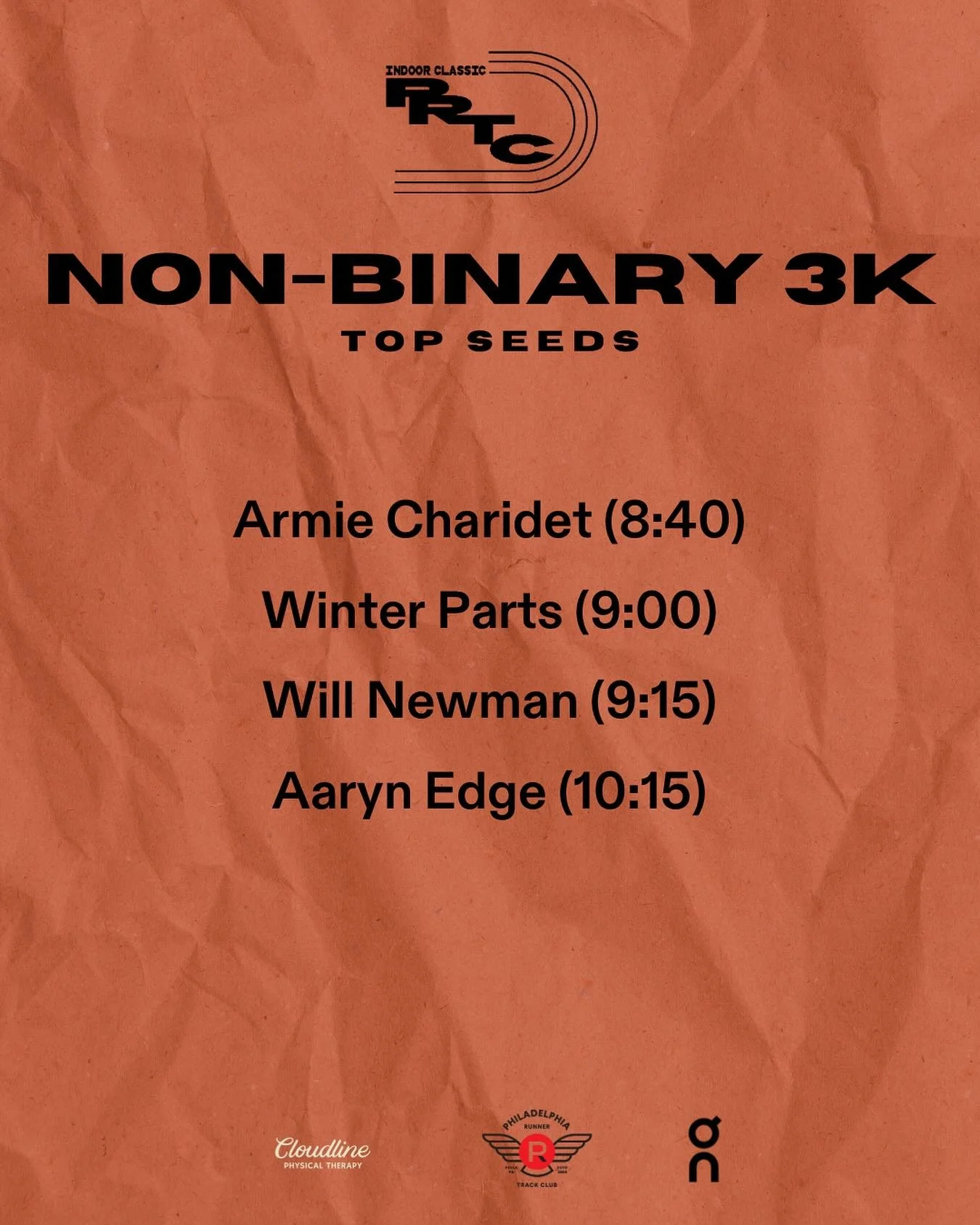 We&rsquo;re proud to host a (FAST) Non-Binary 3k! Our NB team is showing up in full force, join them at the link in bio. 

#nonbinaryathletes #nonbinaryrunners #inclusiverunning #indoorszn